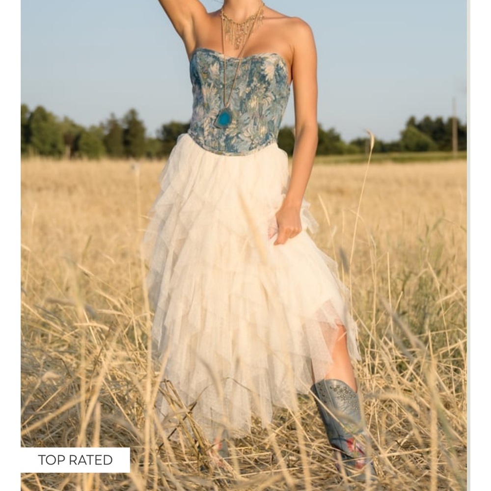 Altar’d State Nia tulle waterfall skirt.